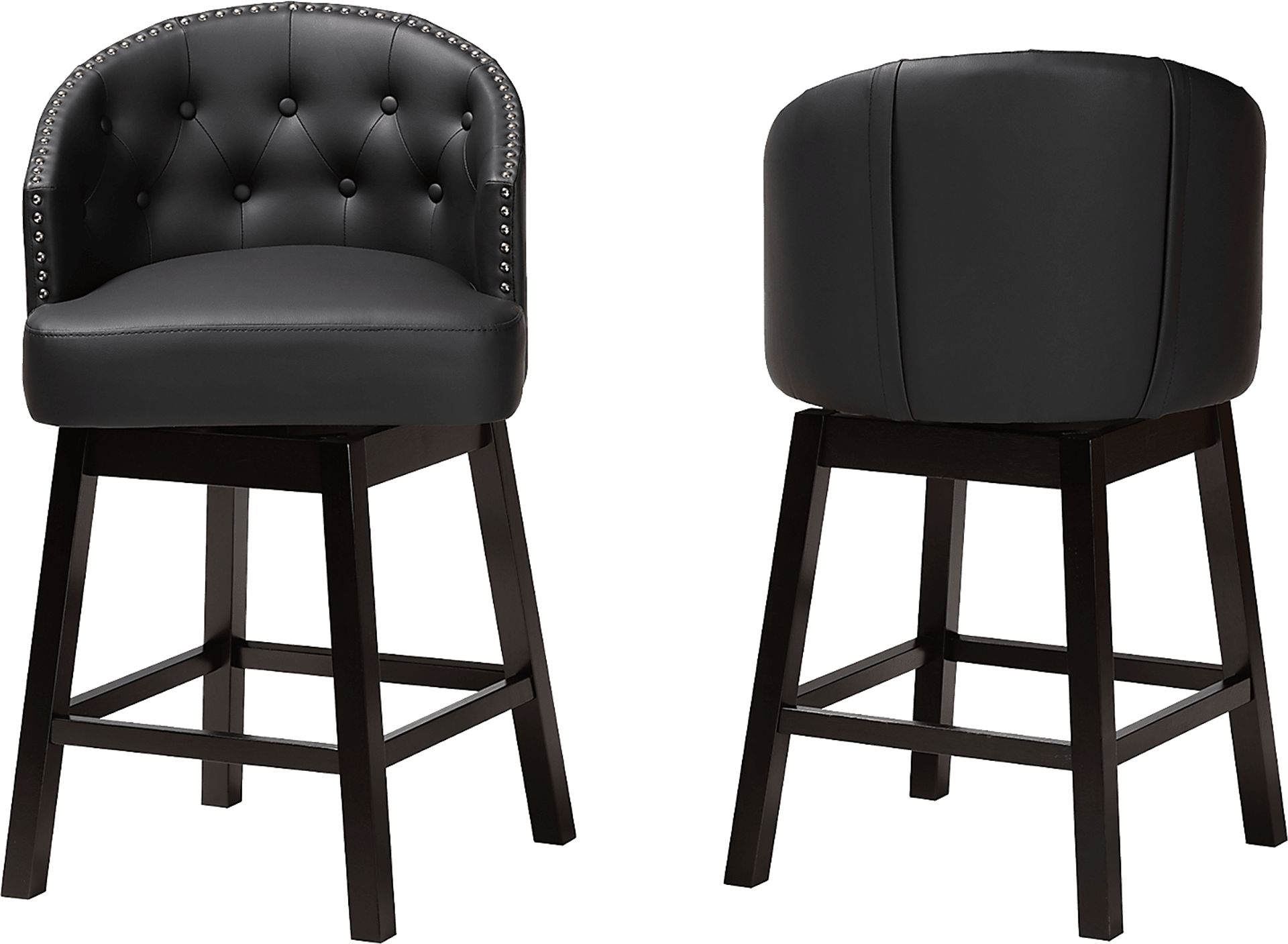 Armourdale Black Swivel Counter Stool, Set of 2 - Image 4