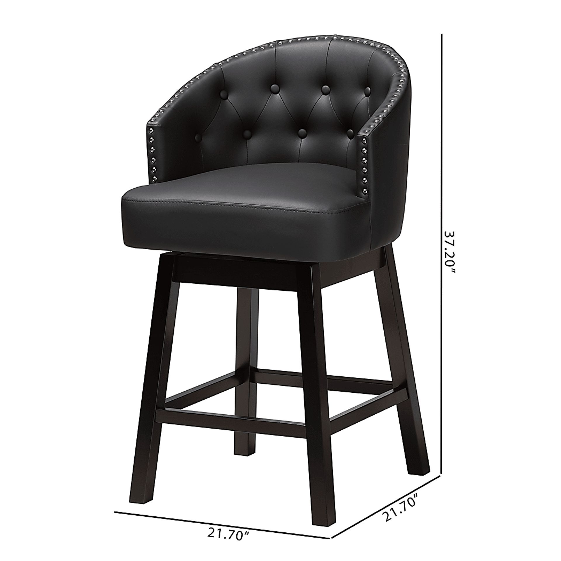 Armourdale Black Swivel Counter Stool, Set of 2 - Image 9