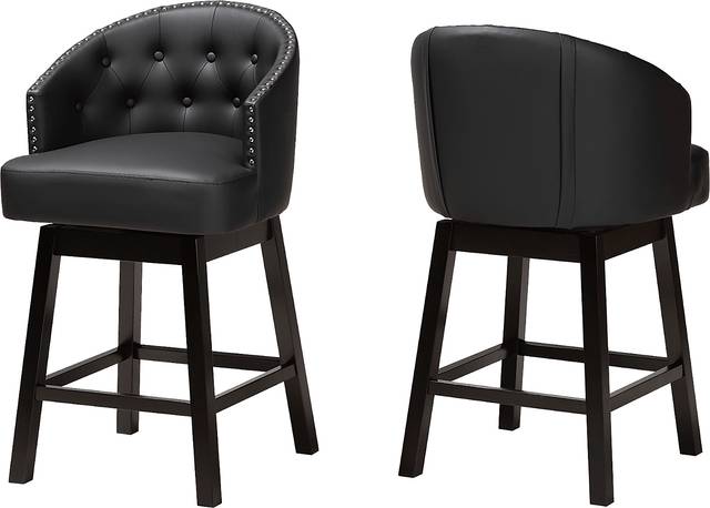Armourdale Black Swivel Counter Stool, Set of 2 - Thumbnail - Image 1