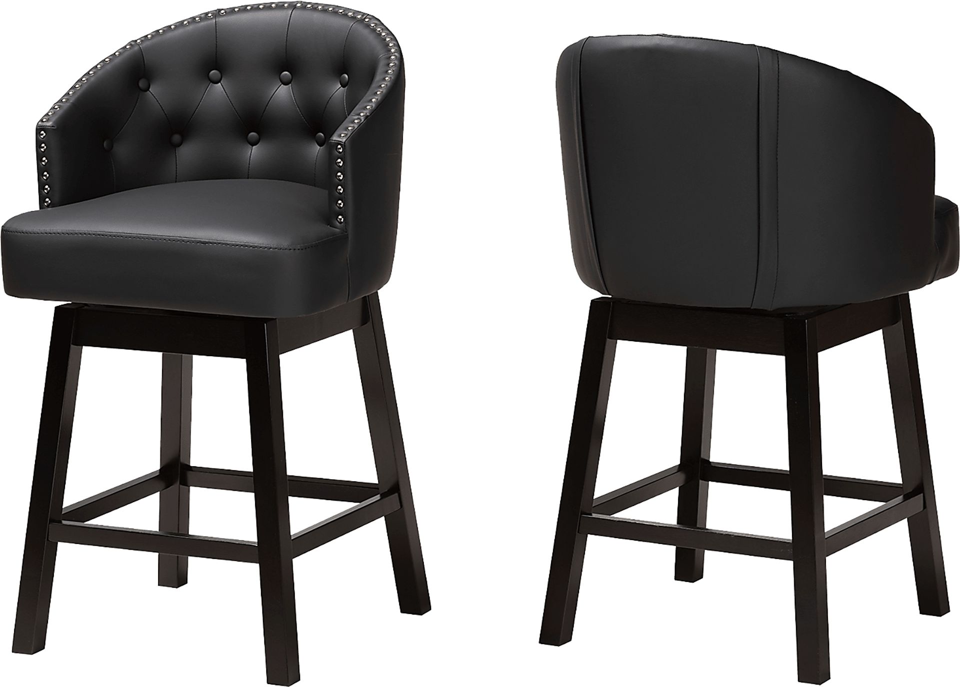 Armourdale Black Swivel Counter Stool, Set of 2 - Image 1