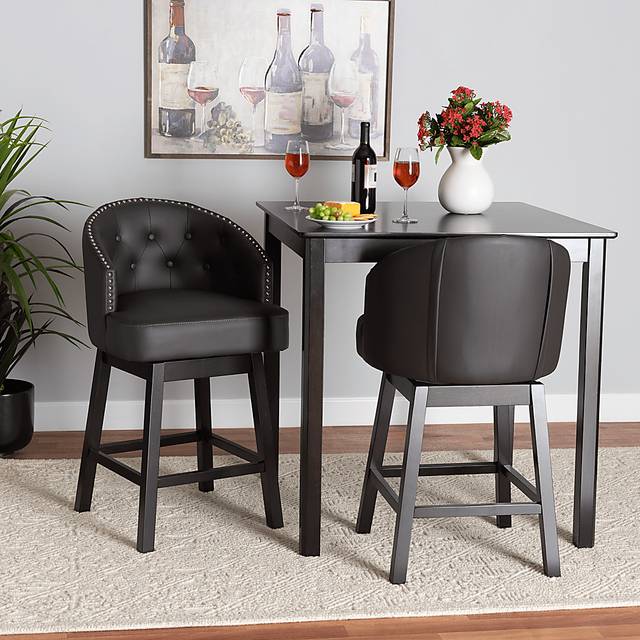 Armourdale Dark Brown Swivel Counter Stool, Set of 2 - Thumbnail - Image 2
