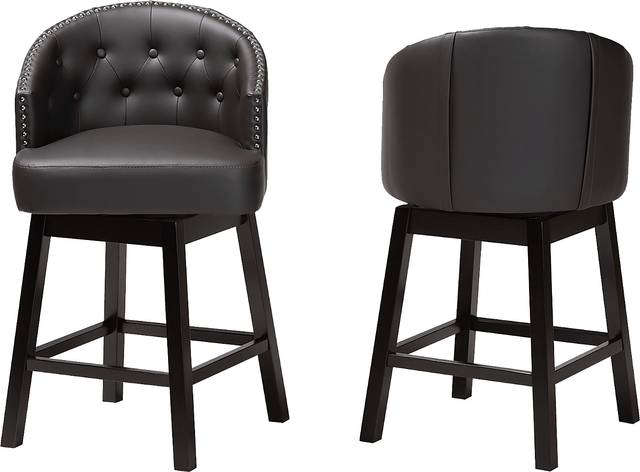 Armourdale Dark Brown Swivel Counter Stool, Set of 2 - Thumbnail - Image 4