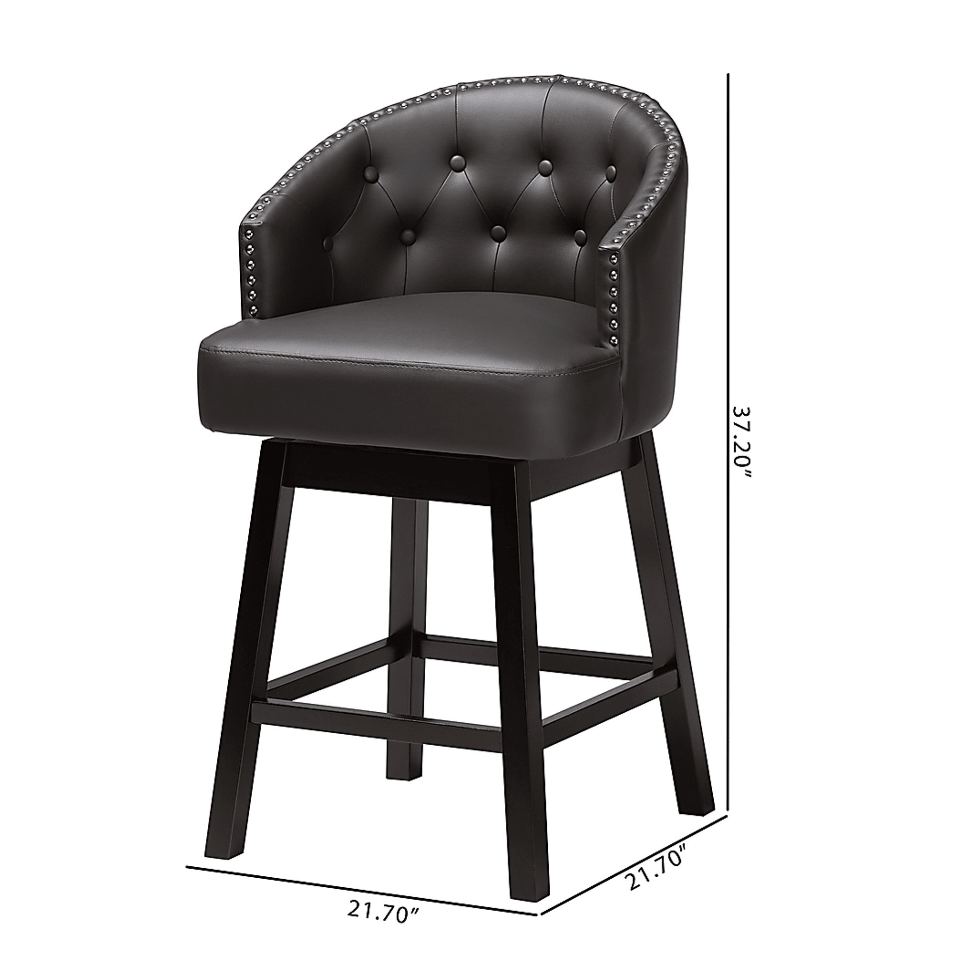 Armourdale Dark Brown Swivel Counter Stool, Set of 2 - Image 9
