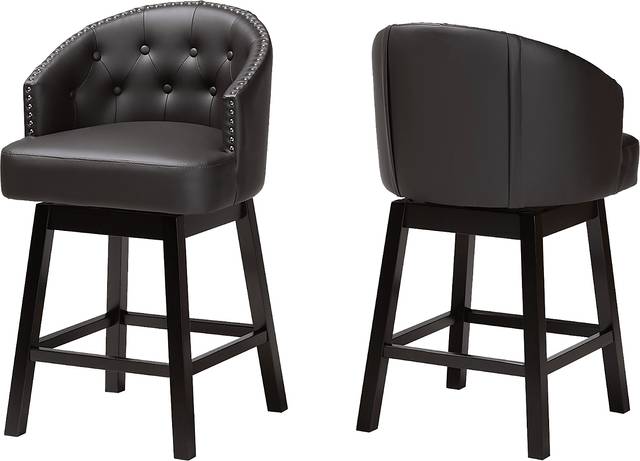 Armourdale Dark Brown Swivel Counter Stool, Set of 2 - Thumbnail - Image 1