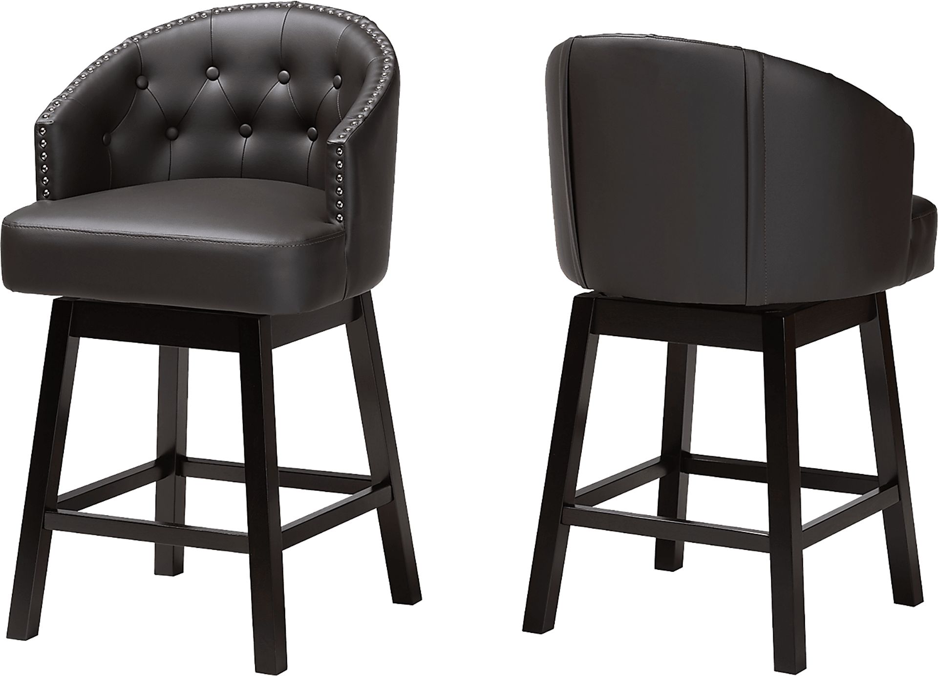 Armourdale Dark Brown Swivel Counter Stool, Set of 2 - Image 1