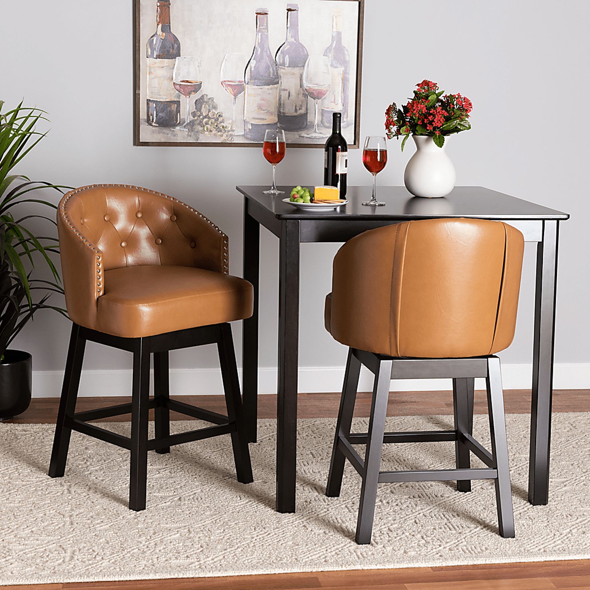 Armourdale Tan Swivel Counter Stool, Set of 2 - Image 2