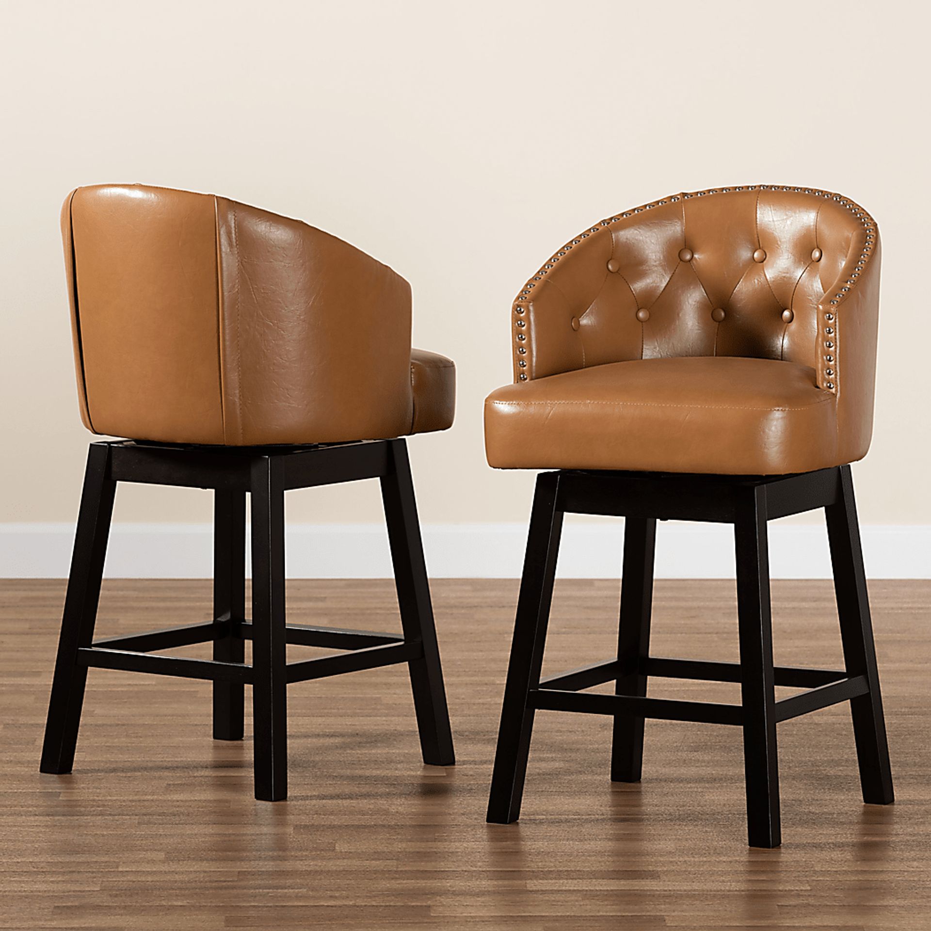 Armourdale Tan Swivel Counter Stool, Set of 2 - Image 3