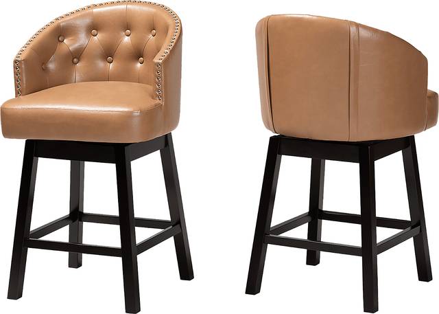 Armourdale Tan Swivel Counter Stool, Set of 2 - Thumbnail - Image 1