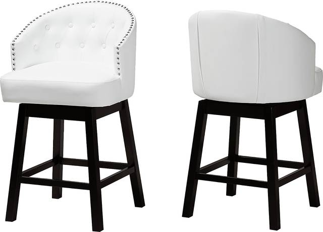 Armourdale White Swivel Counter Stool, Set of 2 - Thumbnail - Image 1