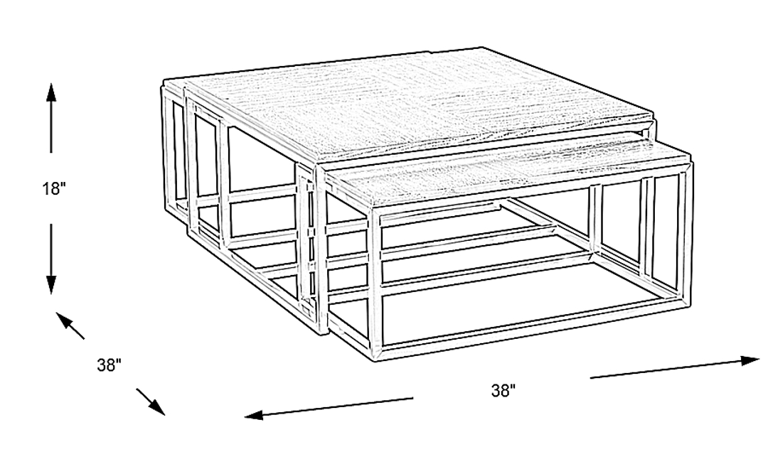 Arniston Tobacco 3 Pc Nesting Cocktail Table