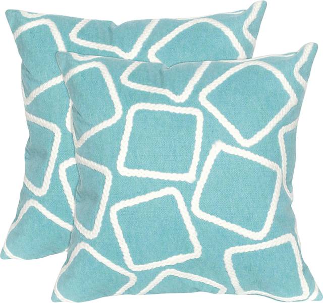 Arnway Aqua Indoor/Outdoor Accent Pillow, Set of Two - Thumbnail - Image 1
