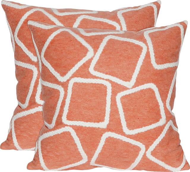 Arnway Orange Indoor/Outdoor Accent Pillow, Set of Two - Thumbnail - Image 1