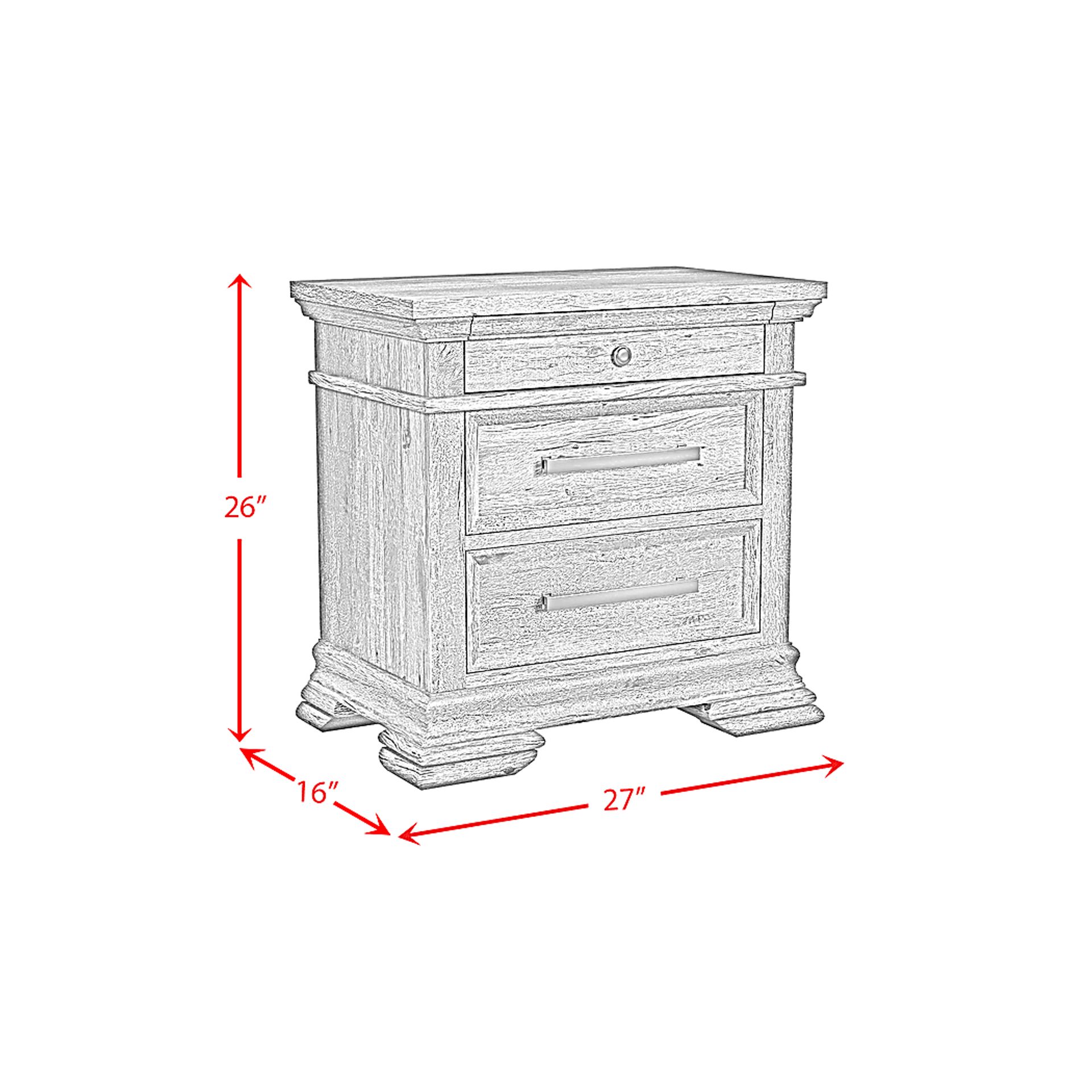 Aroyan Gray Nightstand - Image 3