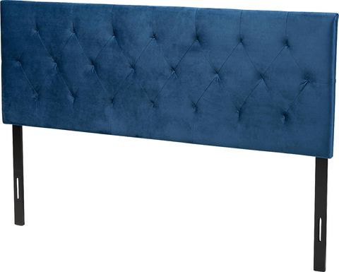 Arpino Navy Blue King Upholstered Headboard