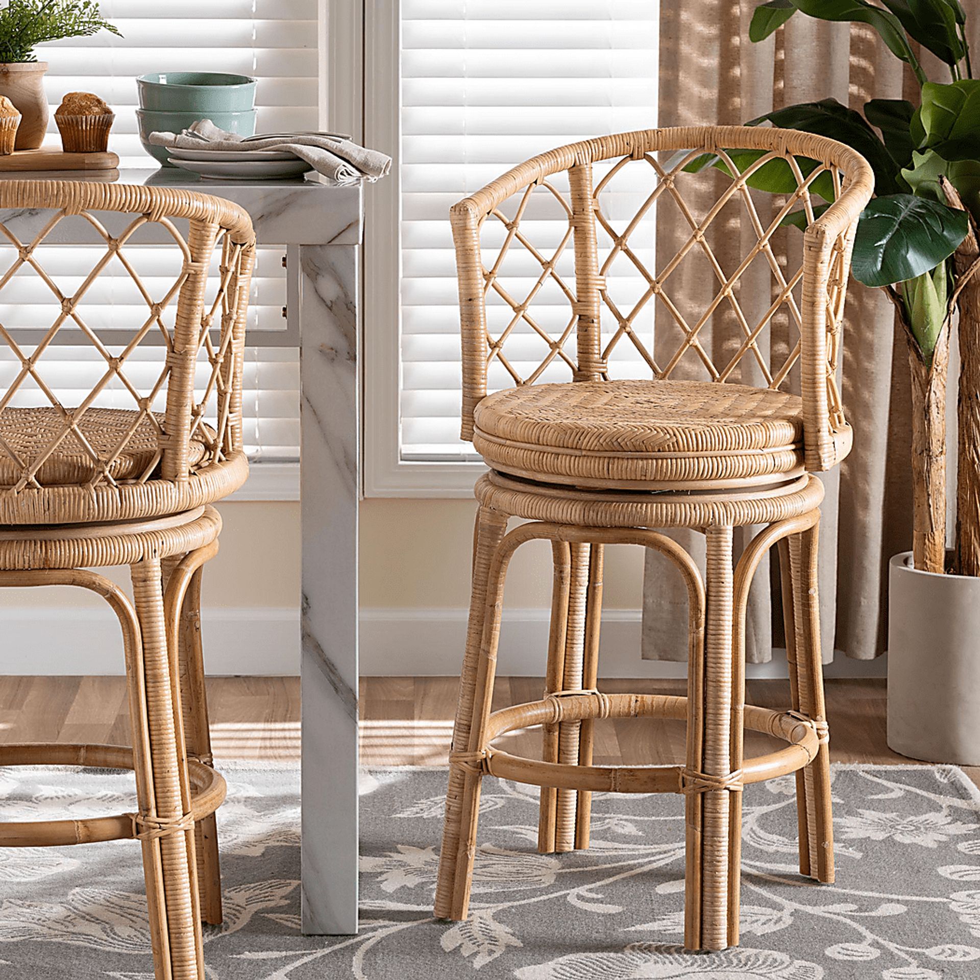 Arrigonie Natural Swivel Counter Height Stool - Image 2
