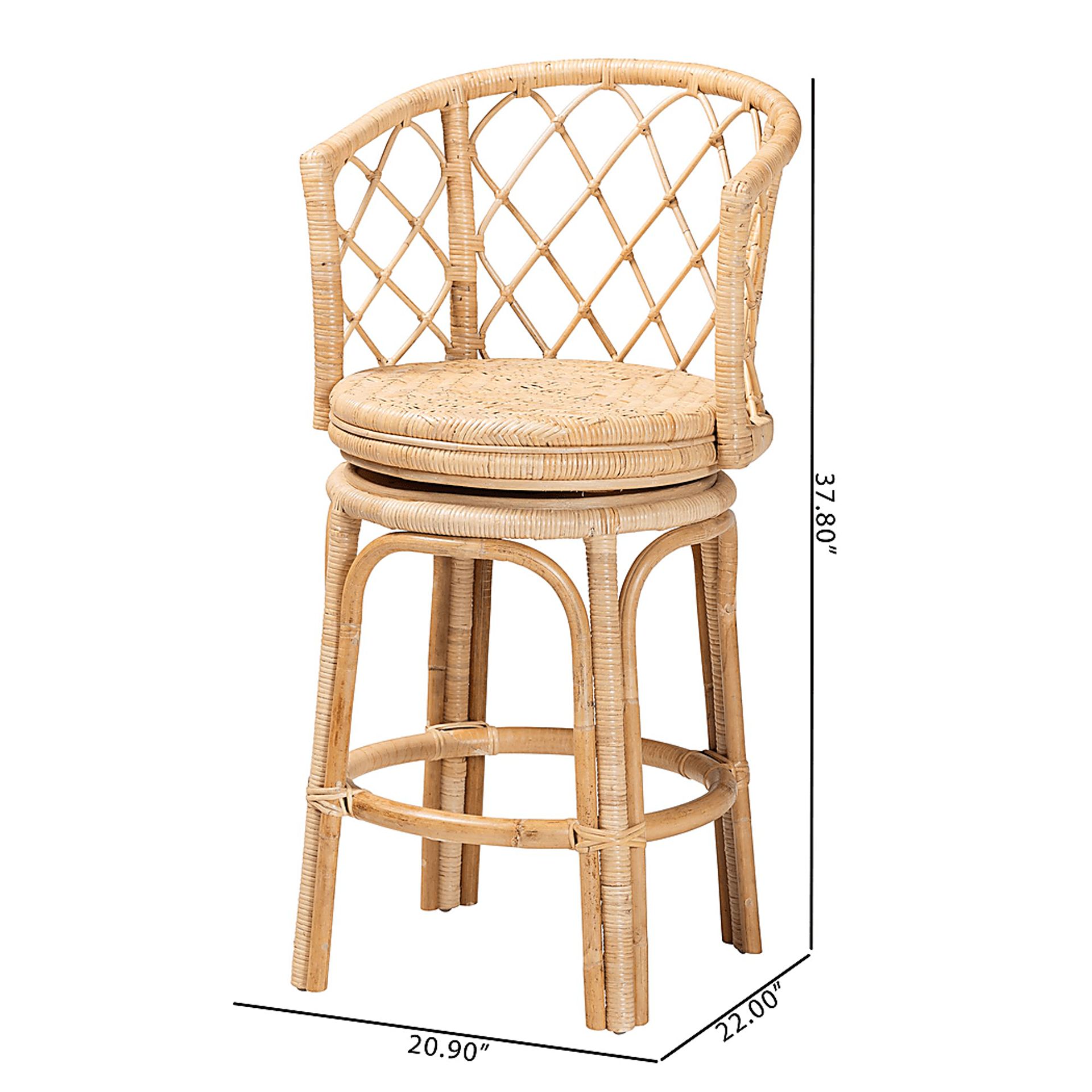 Arrigonie Natural Swivel Counter Height Stool - Image 3