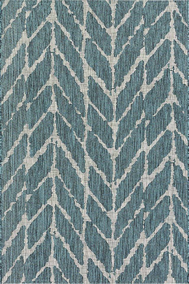 Arrow Place Teal 7'10 x 10'9 Indoor/Outdoor Rug - Thumbnail - Image 1