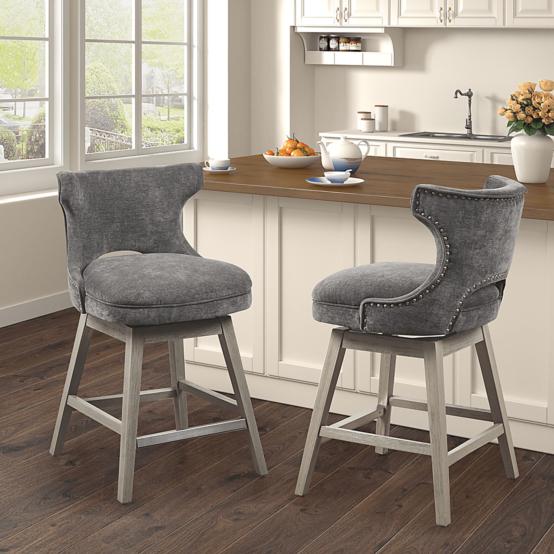 Arrowana Charcoal Counter Height Stool - Image 8