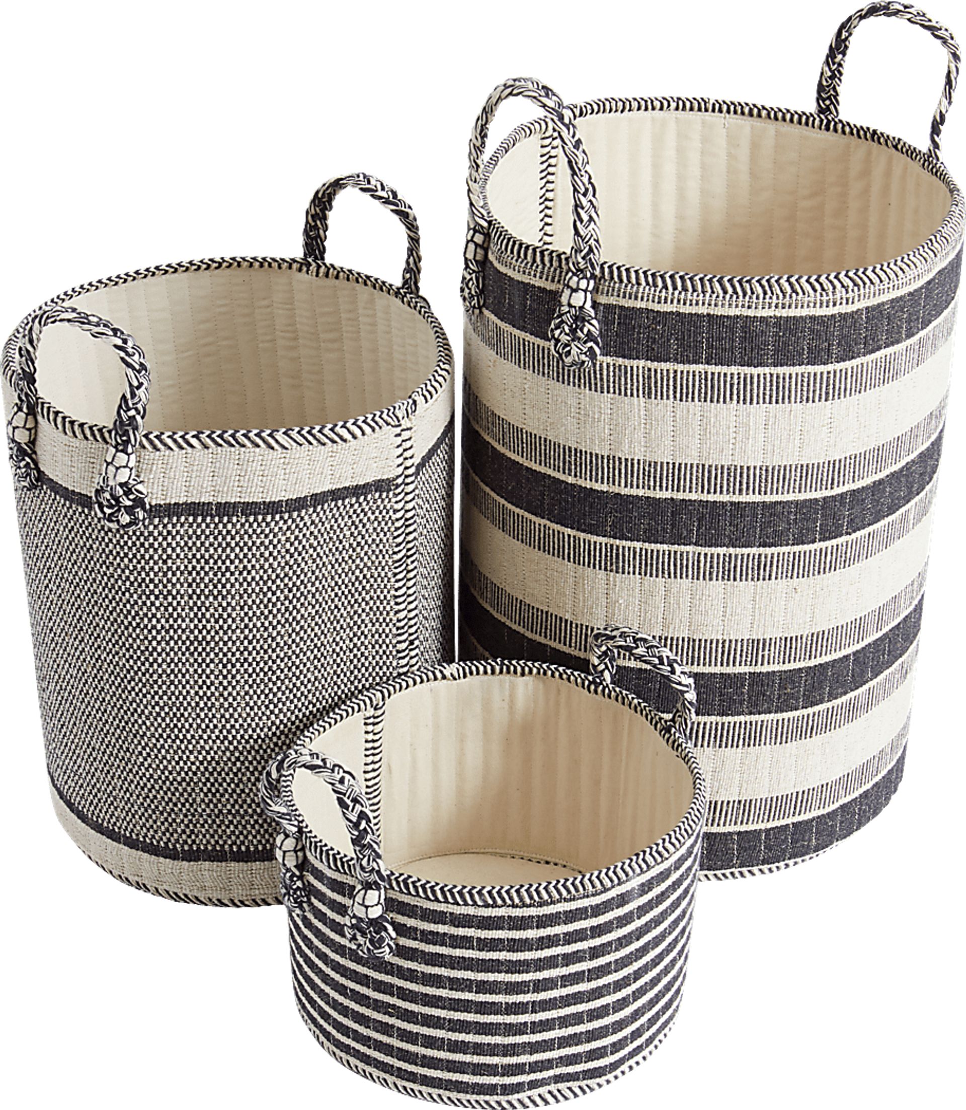 Arrowwood Black Baskets (Set of 3) - Image 1