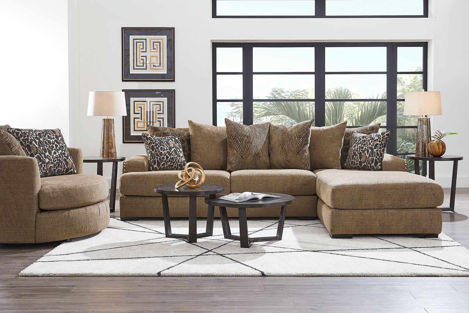 Arroyo Brown 3 Pc Sectional Living Room - Image 1