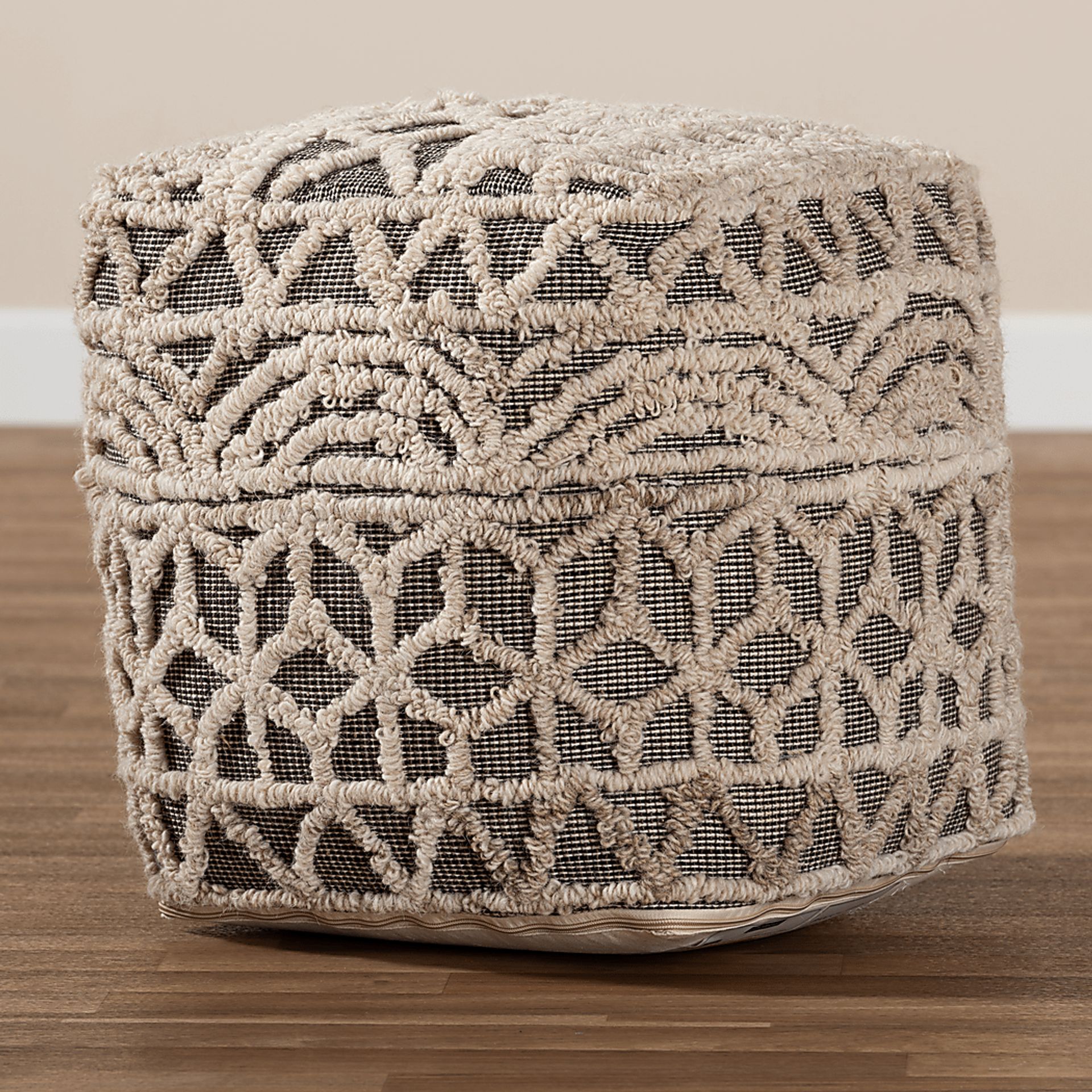 Artesian Court Beige Pouf - Image 4