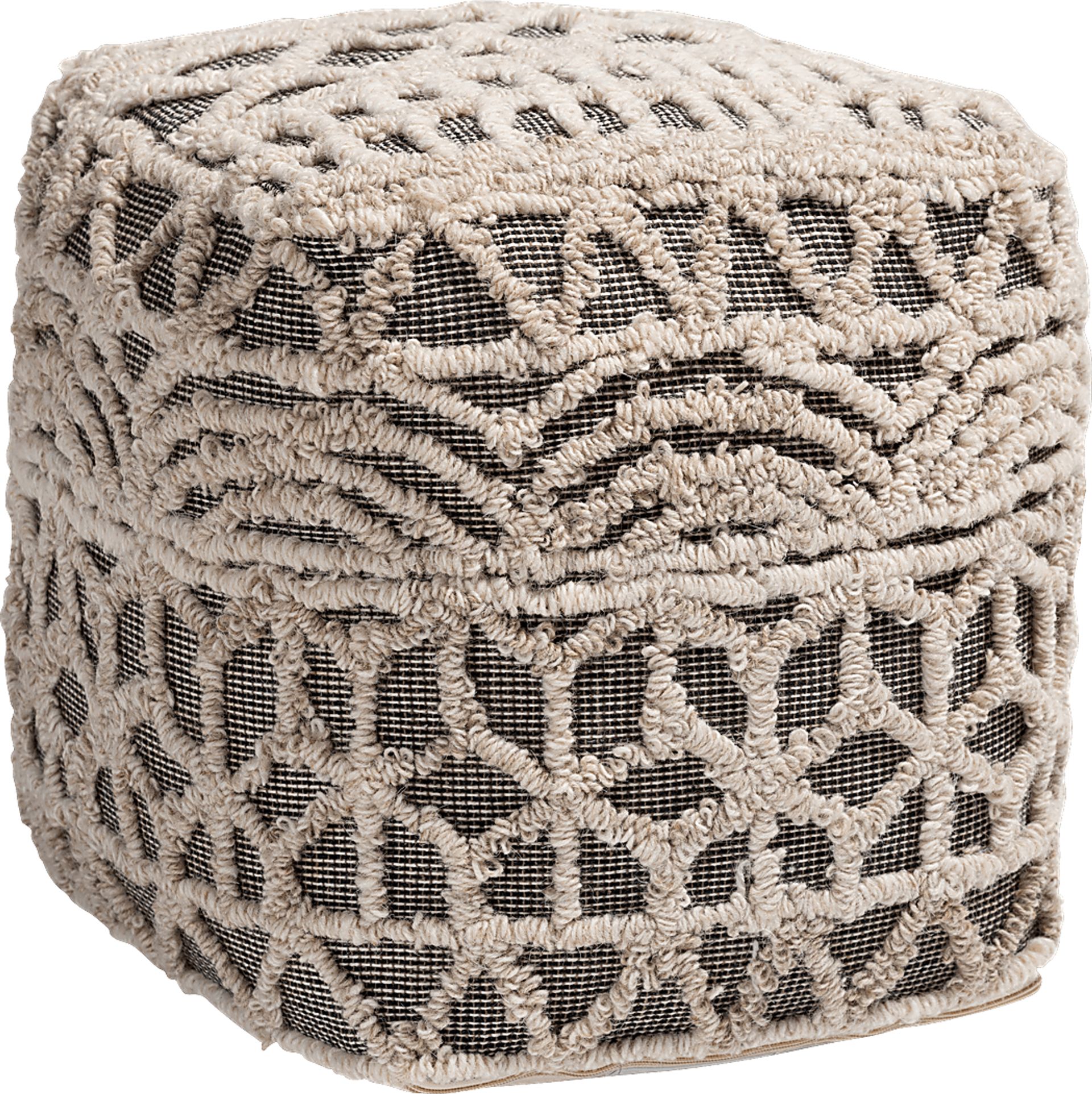 Artesian Court Beige Pouf - Image 1