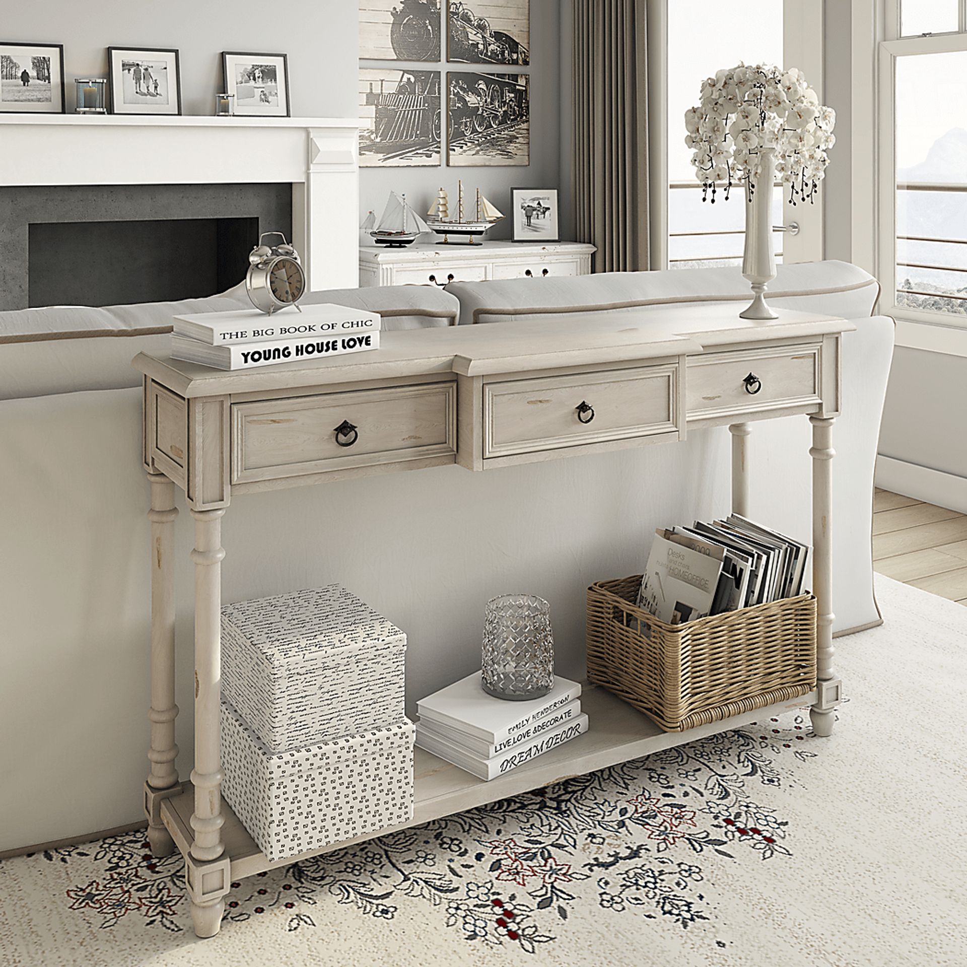 Arthington White Sofa Table - Image 8
