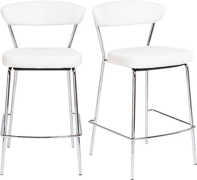 Artigale White Counter Stool, Set of 2 - Thumbnail - Image 1