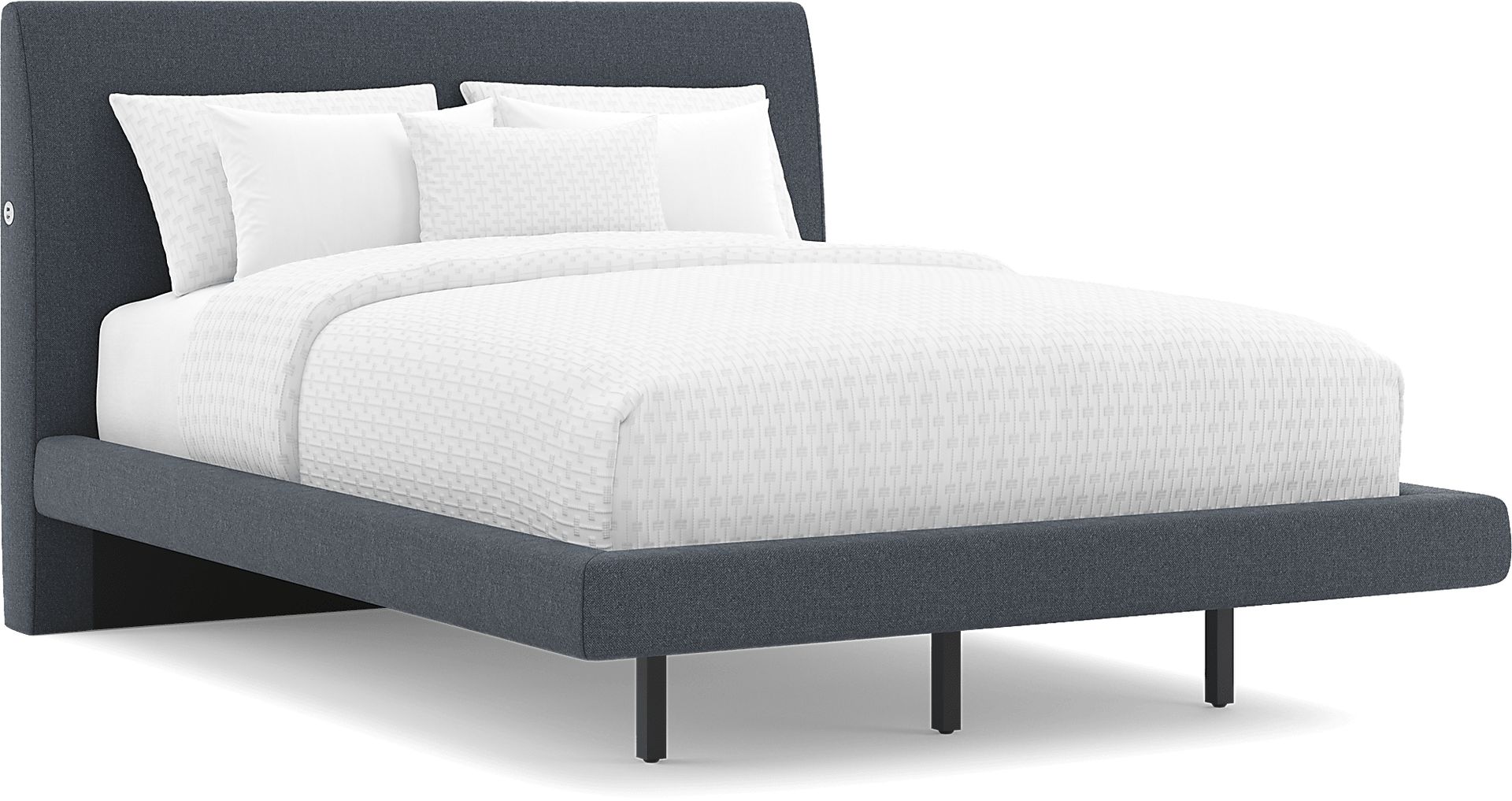Aruba Blue 3 Pc King Upholstered Bed - Image 1
