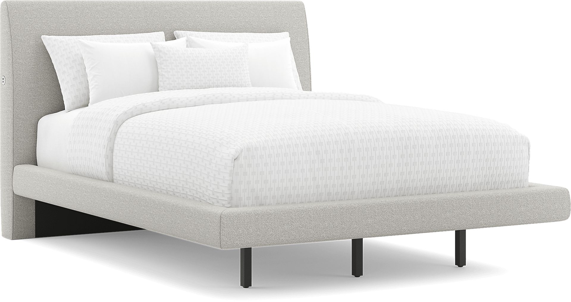 Aruba Gray 3 Pc King Upholstered Bed - Image 1