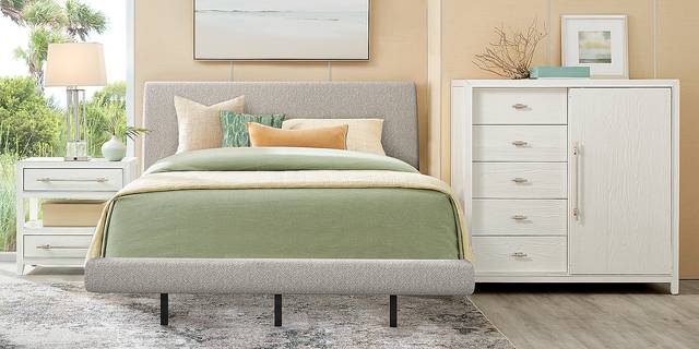 Aruba Gray 3 Pc King Upholstered Bed - Thumbnail - Image 3