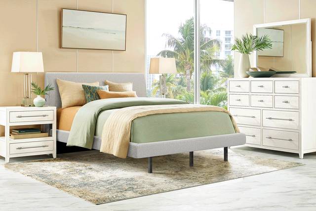Aruba Gray 3 Pc King Upholstered Bed - Thumbnail - Image 2