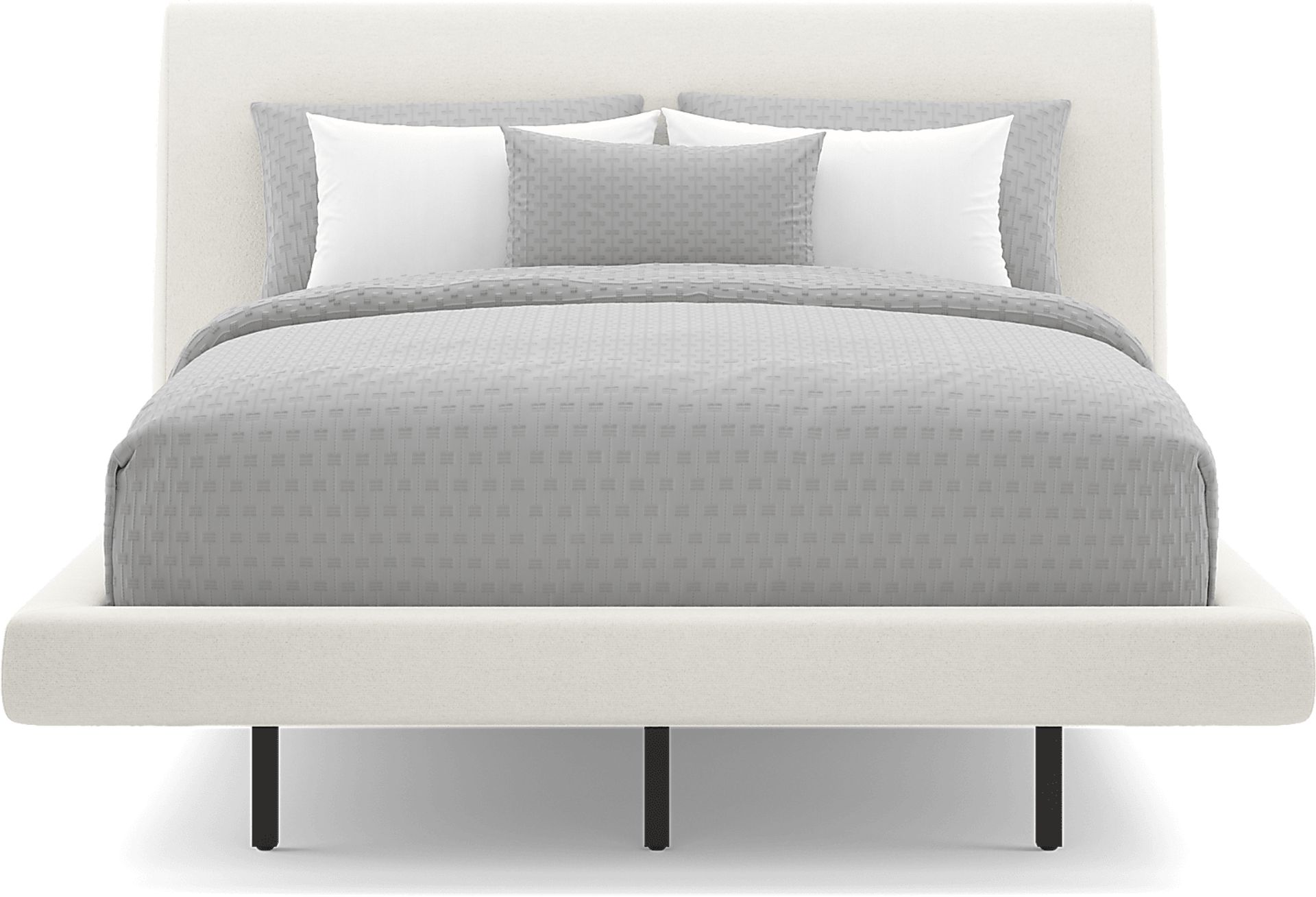Aruba White 3 Pc King Upholstered Bed - Image 2