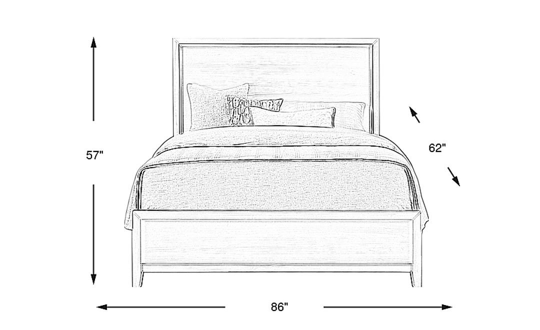 Aruba White 3 Pc Queen Panel Bed