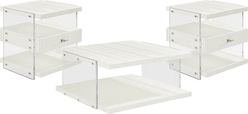 Aruba White 3 Pc Table Set