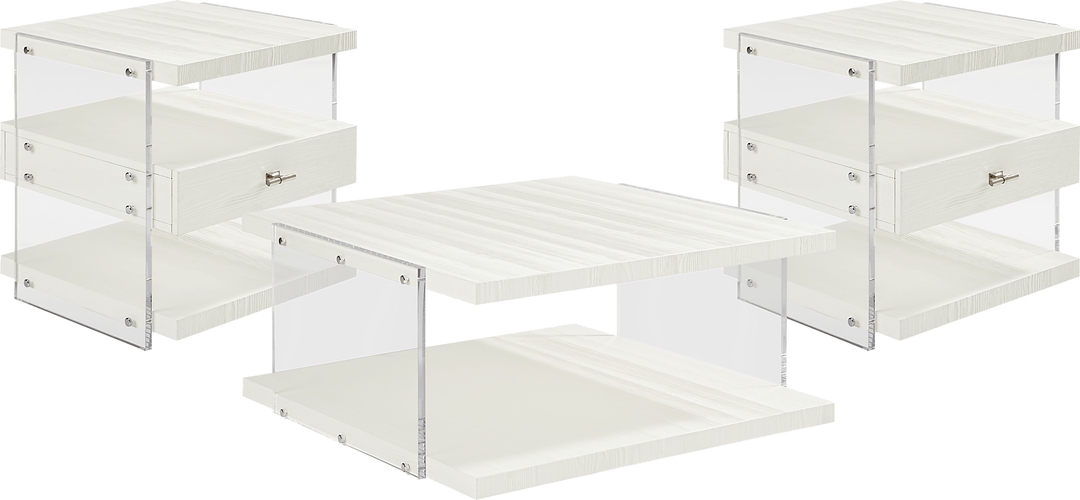 Aruba White 3 Pc Table Set