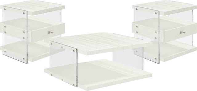 Aruba White 3 Pc Table Set - Thumbnail - Image 1