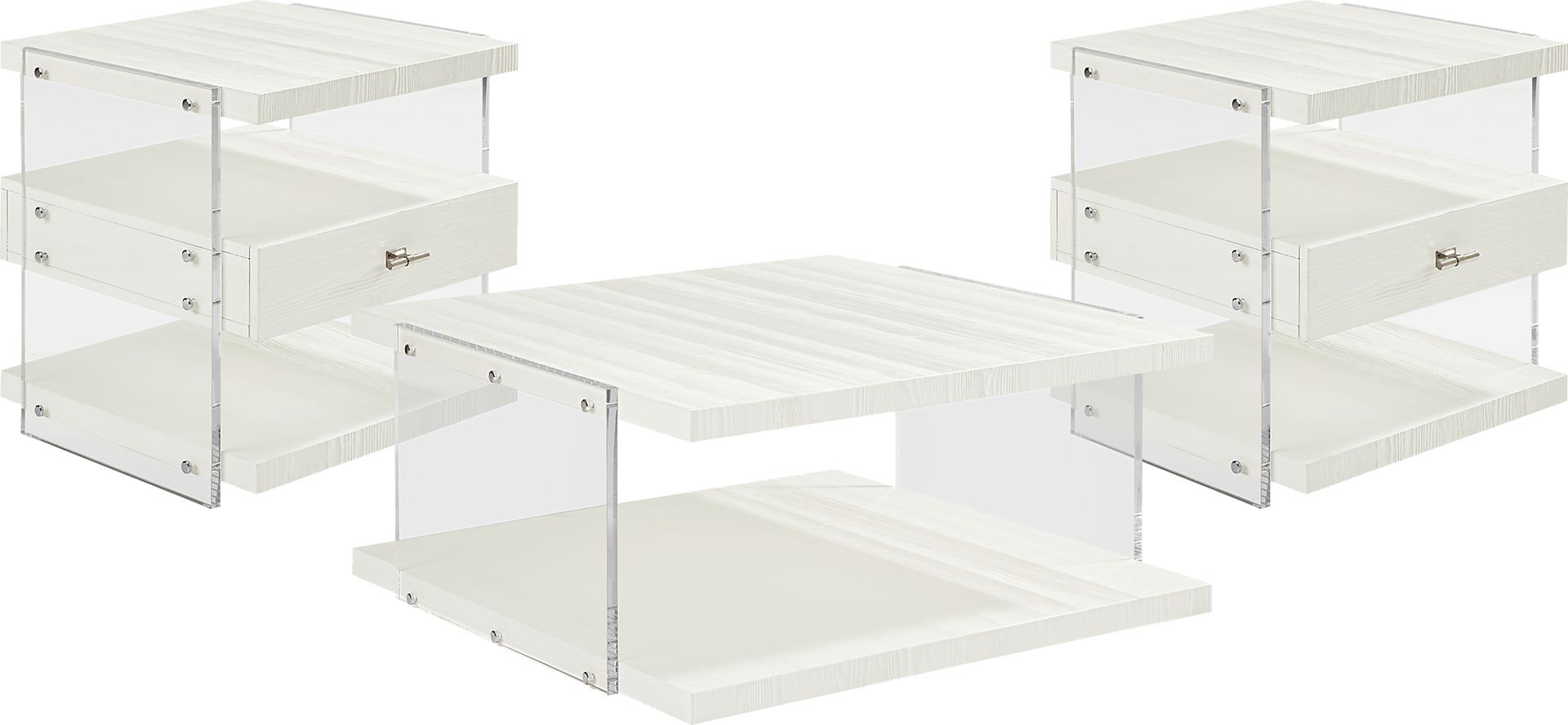 Aruba White 3 Pc Table Set - Image 1