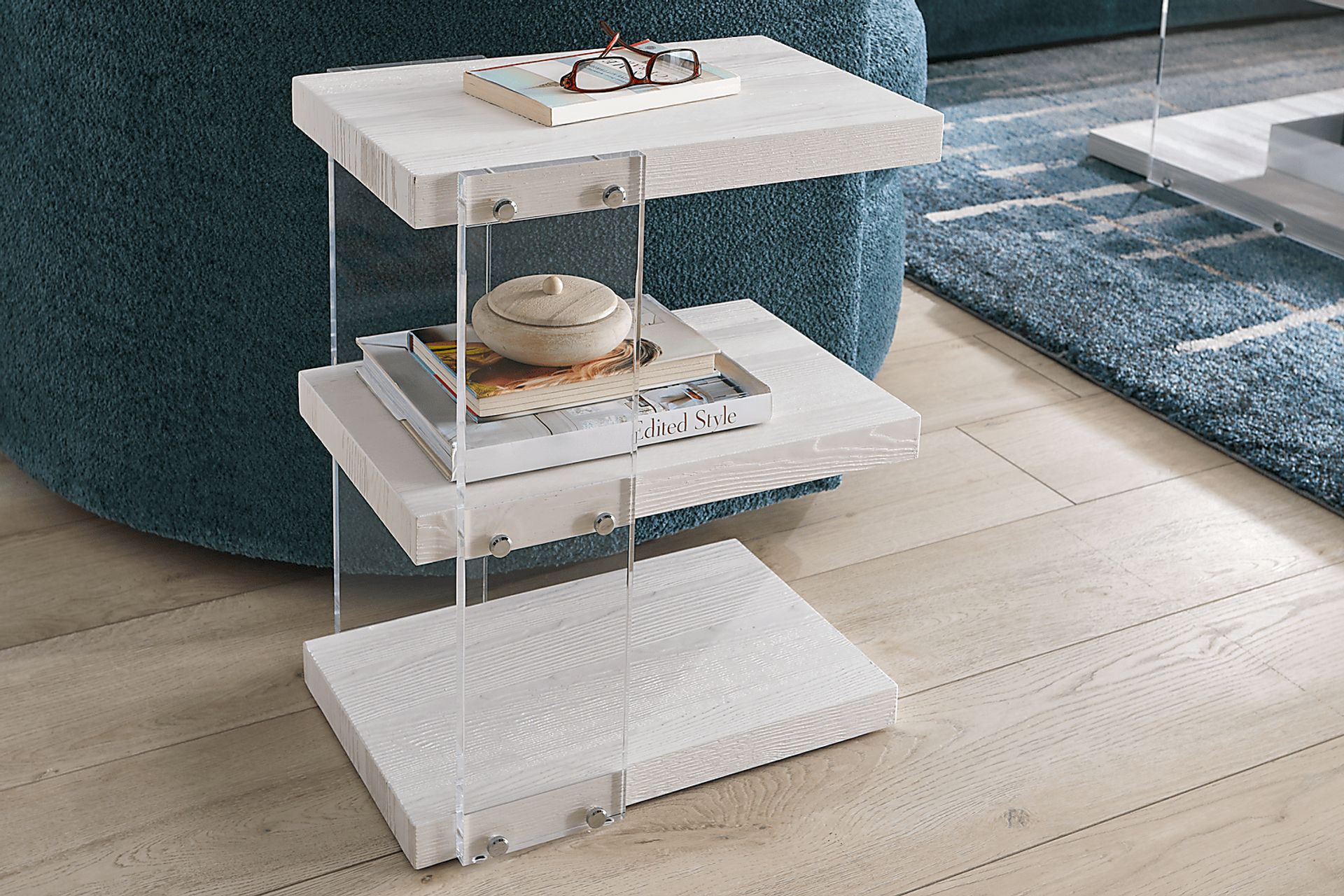 Aruba White Chairside Table - Image 3