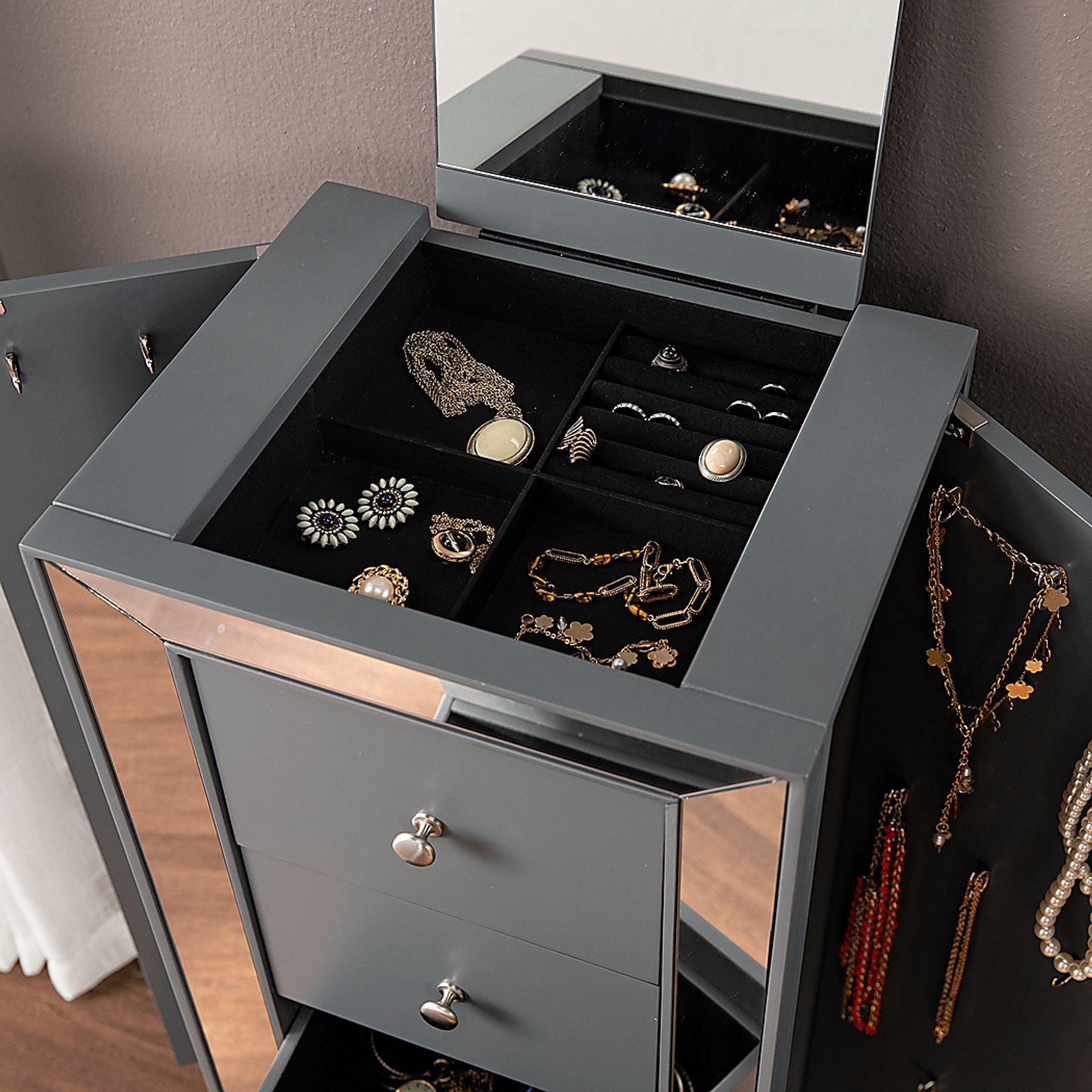Arunah Gray Jewelry Armoire - Image 6