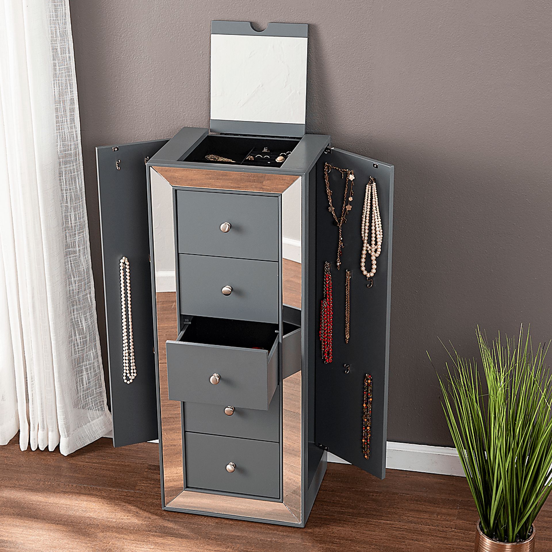 Arunah Gray Jewelry Armoire - Image 8