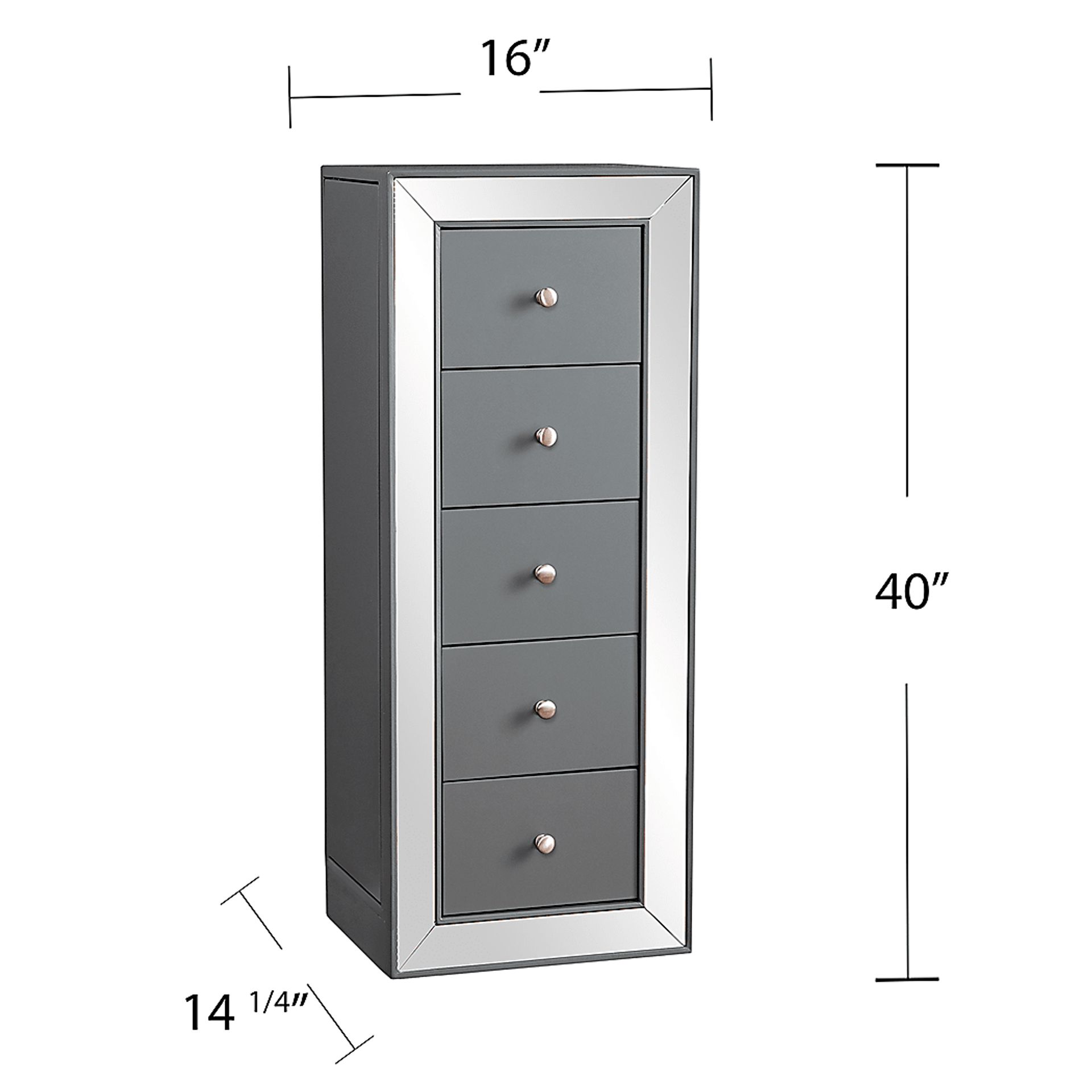 Arunah Gray Jewelry Armoire - Image 10