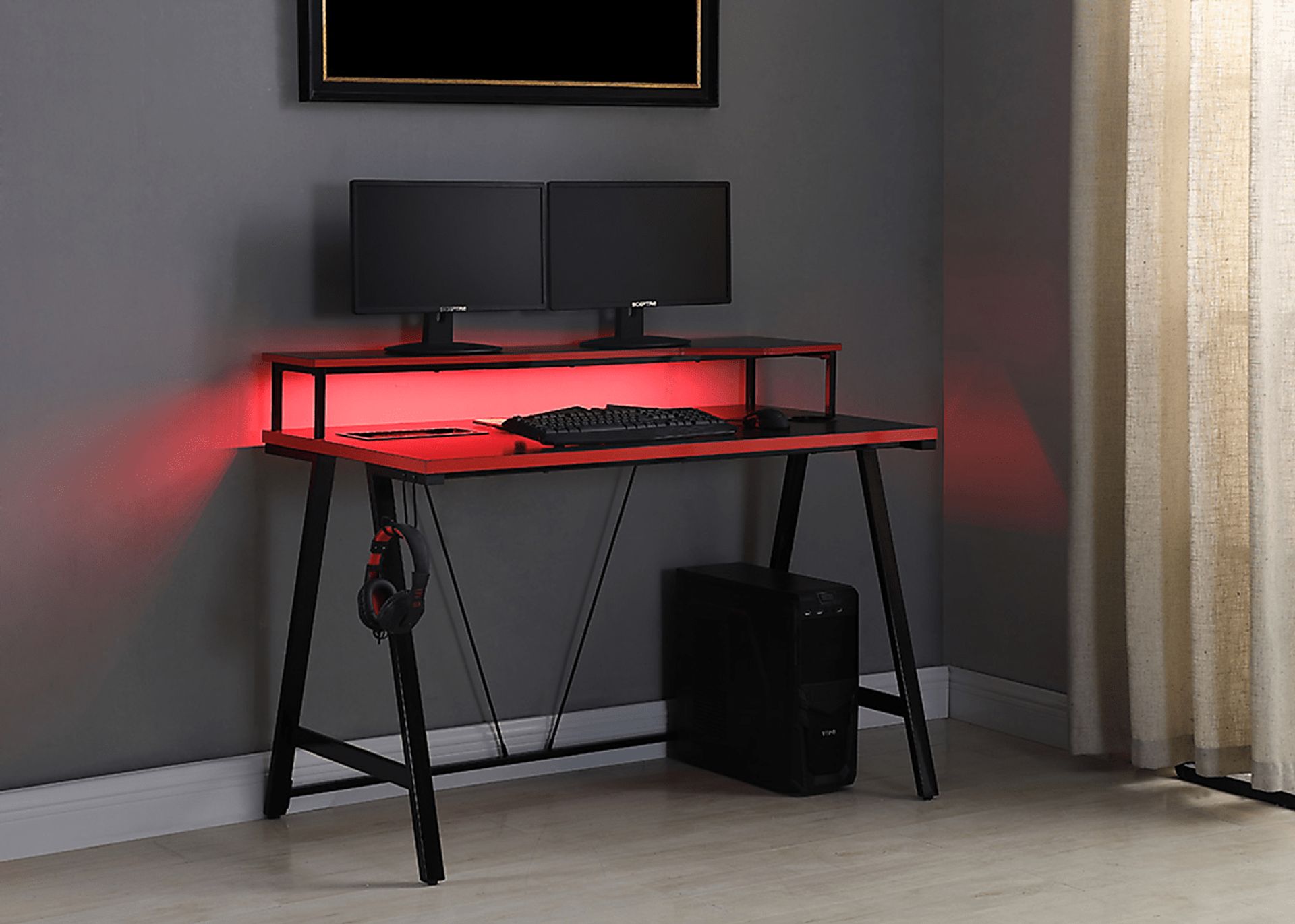 Arya Black/Red 48 In. Gaming Desk - Image 7