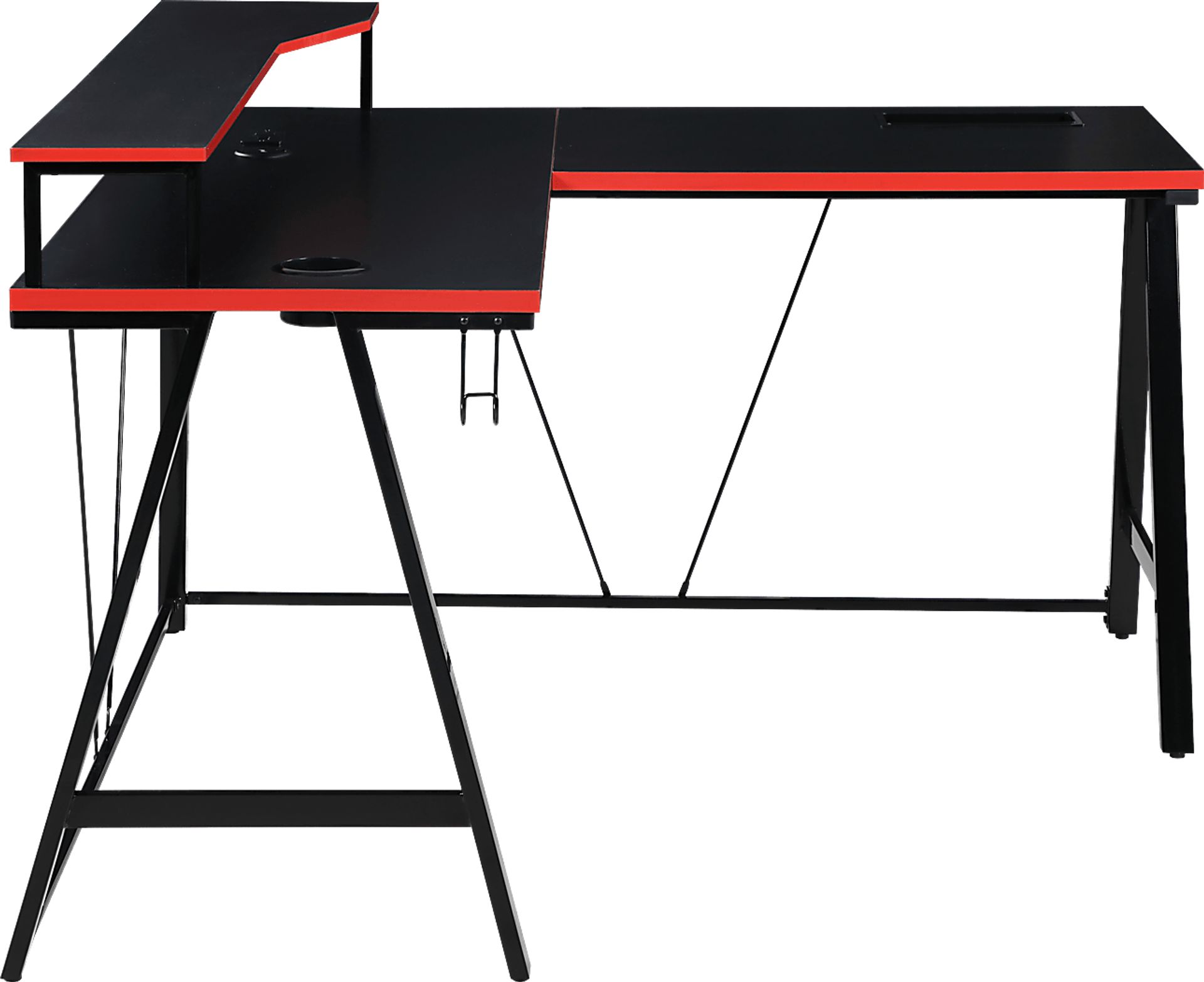 Arya Black/Red L-shaped Gaming Desk - Image 3