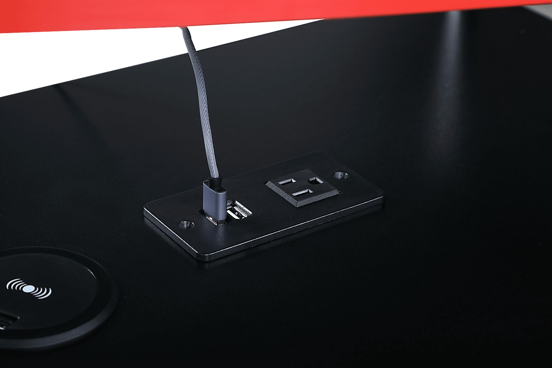 Arya Black/Red L-shaped Gaming Desk - Image 9