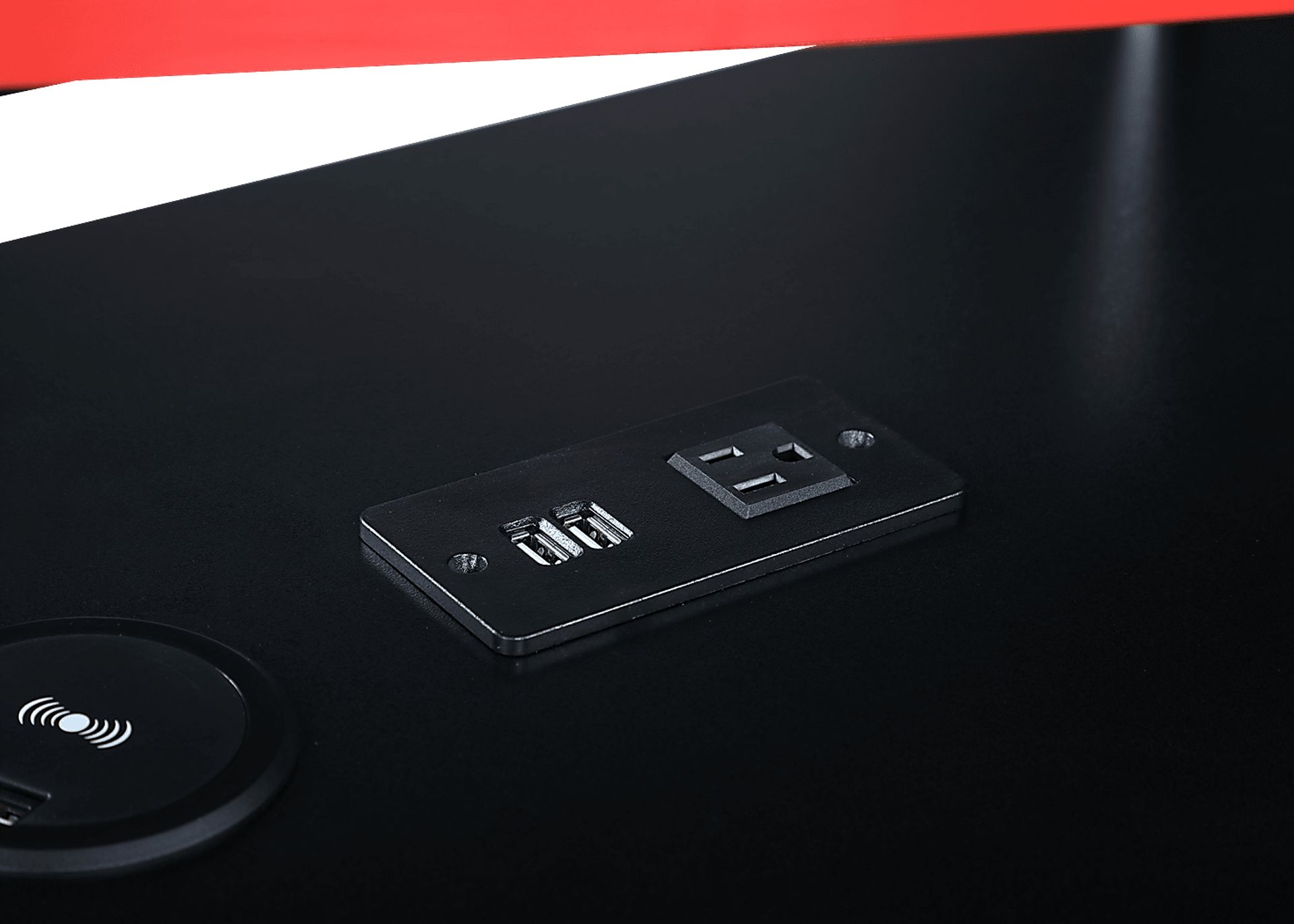 Arya Black/Red L-shaped Gaming Desk - Image 10