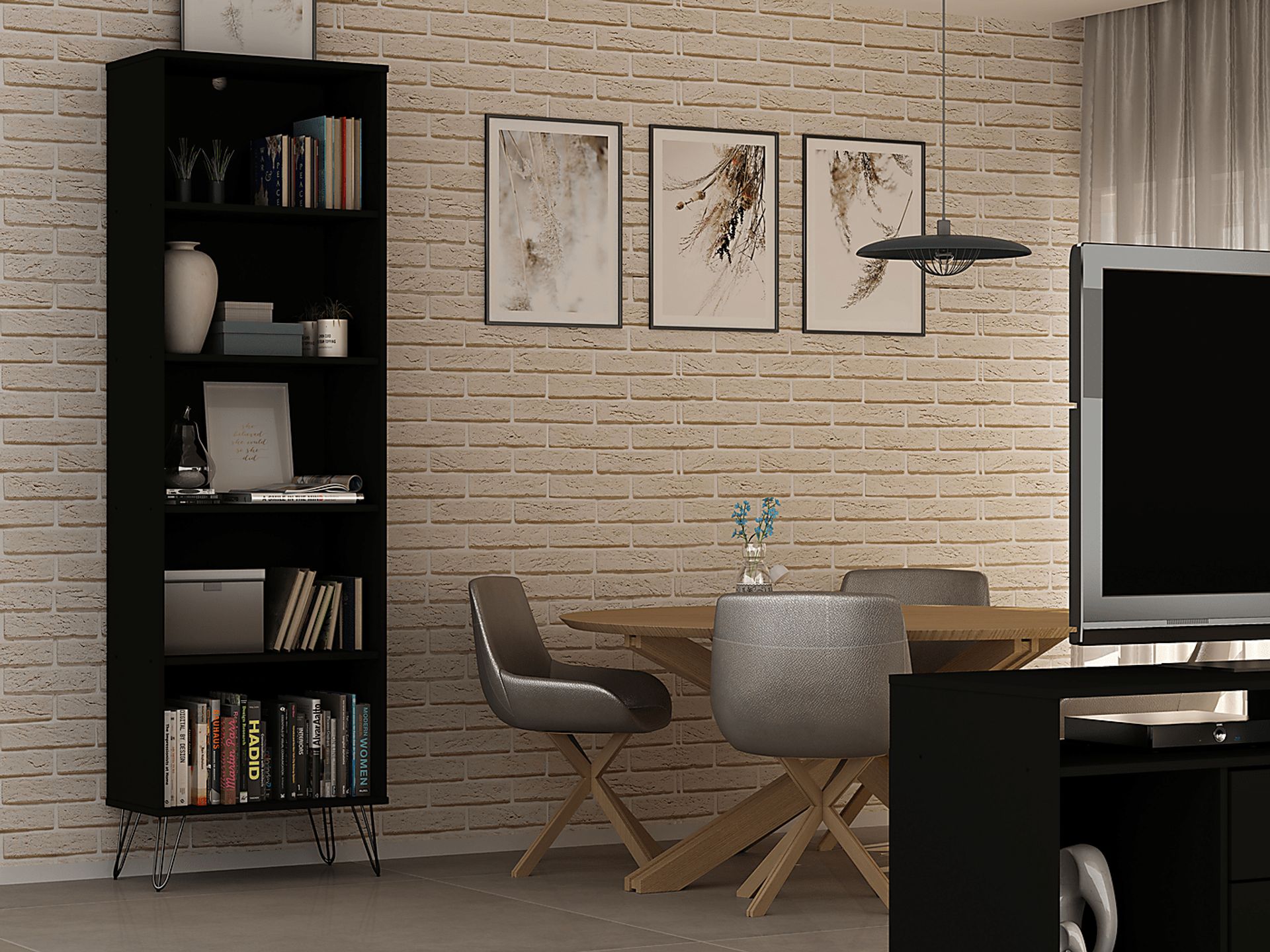 Arzano Black 3 Pc Bookcase - Image 4