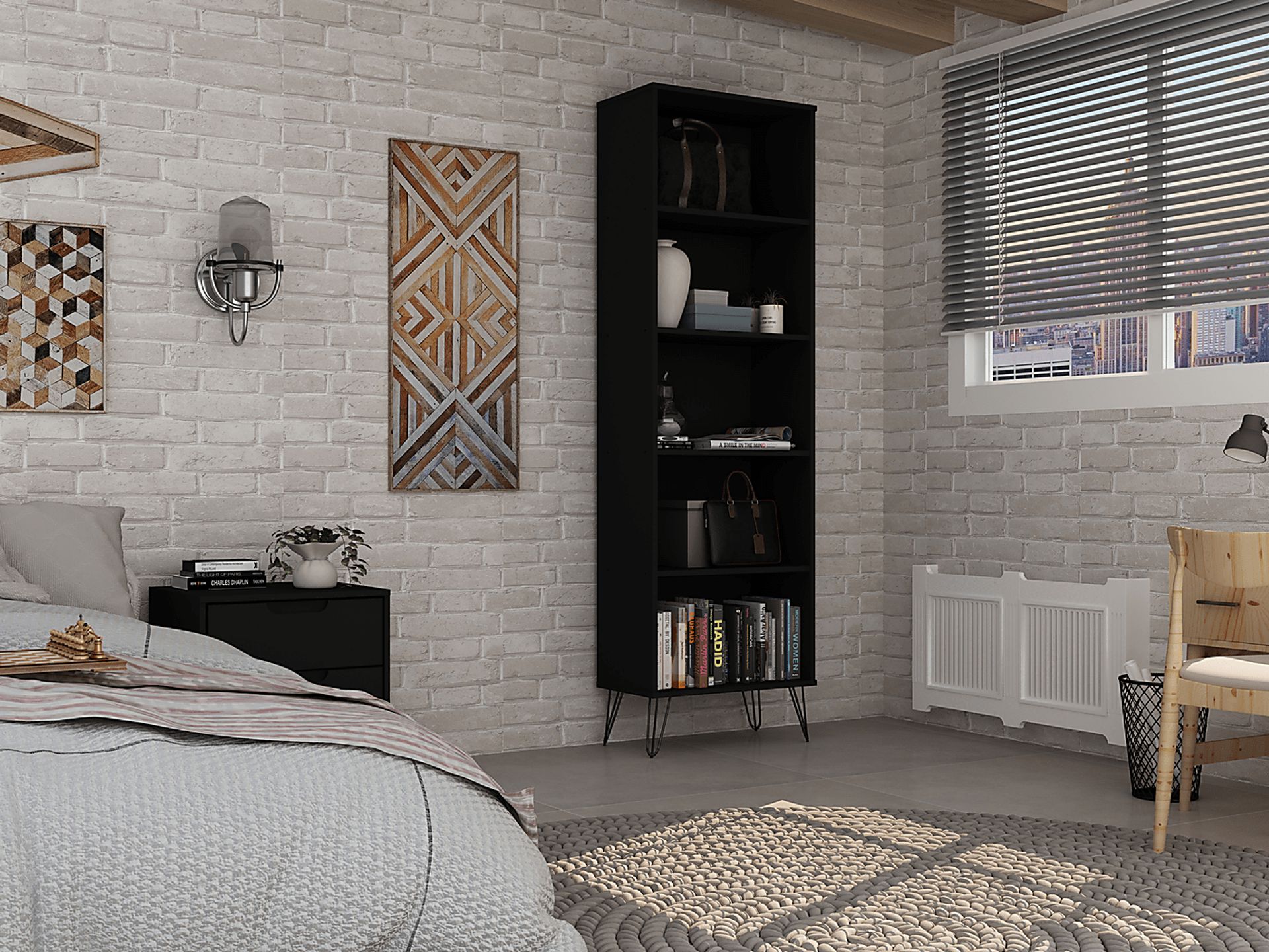 Arzano Black 3 Pc Bookcase - Image 5