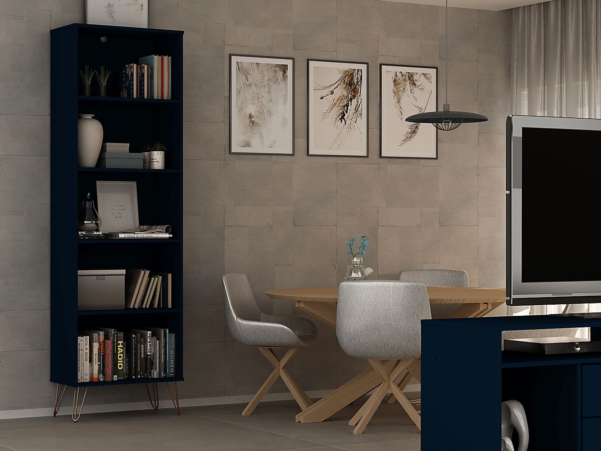 Arzano Blue 3 Pc Bookcase - Image 6