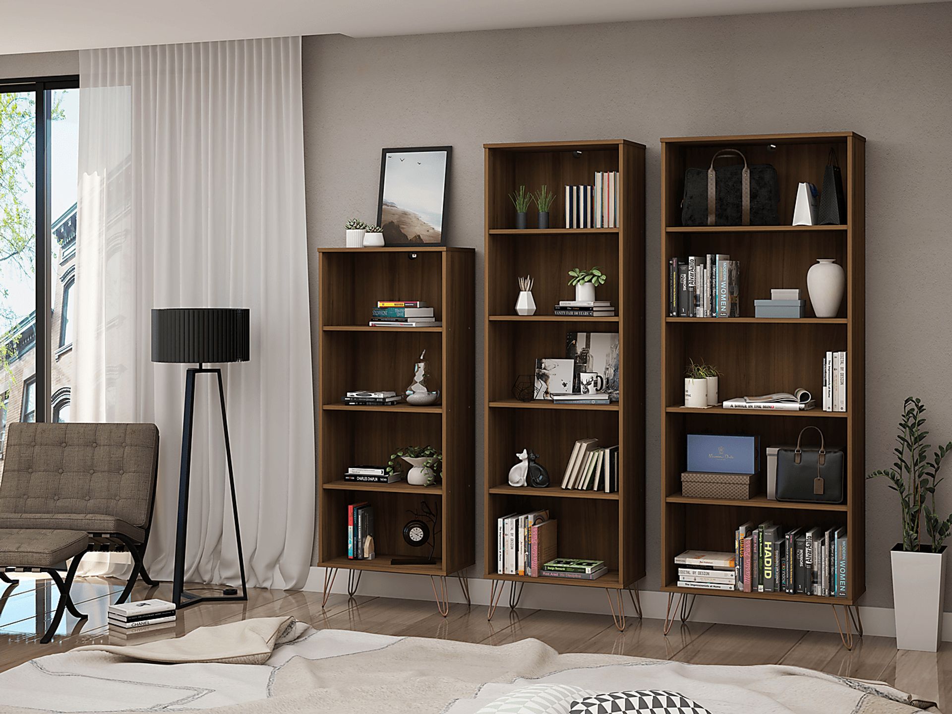 Arzano Brown 3 Pc Bookcase - Image 10
